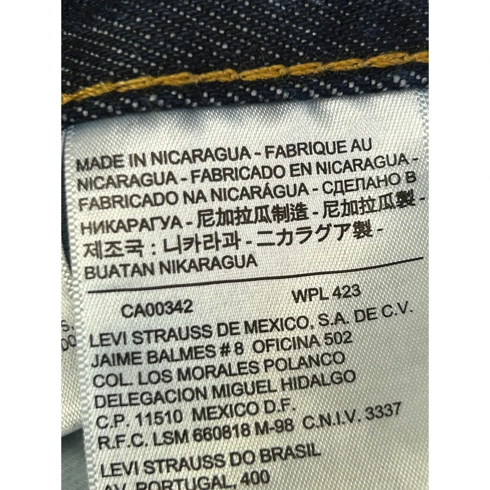 Levi's Jeans Mens 36x32 Dark Indigo 505 Regular Fit‎ Straight Leg Denim Pants